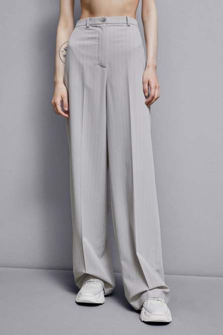 Pinstripe flannel pants, Grey, Patrizia Pepe