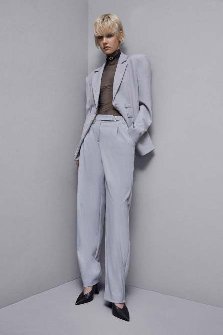 Regular fit viscose pants, Grey, Patrizia Pepe