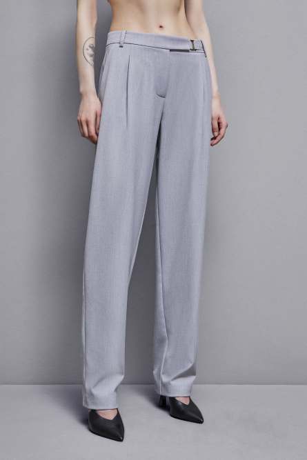 Regular fit viscose pants, Grey, Patrizia Pepe