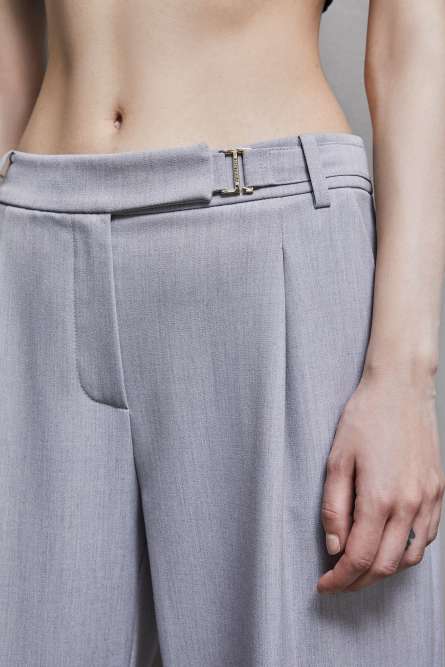 Regular fit viscose pants, Grey, Patrizia Pepe