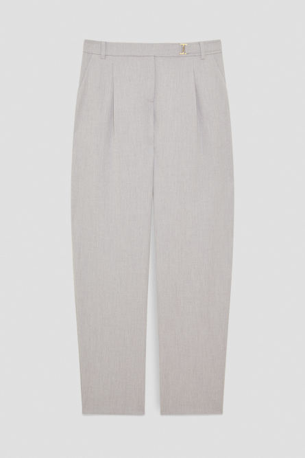 Regular fit viscose pants, Grey, Patrizia Pepe