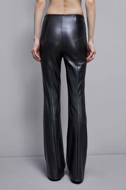 Faux leather high-waisted flared pants, Black, Patrizia Pepe