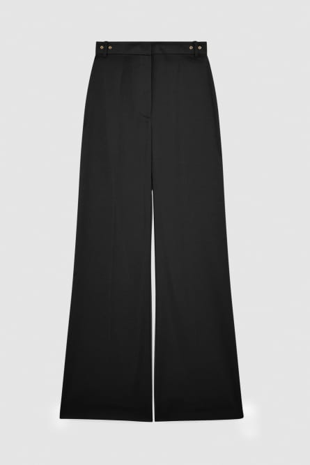 Essential crepe palazzo-fit pants, Black, Patrizia Pepe
