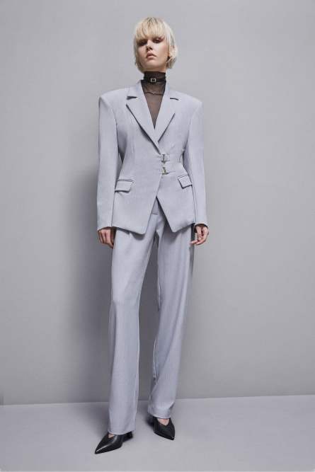 Stretch viscose hook-and-eye jacket, Grey, Patrizia Pepe