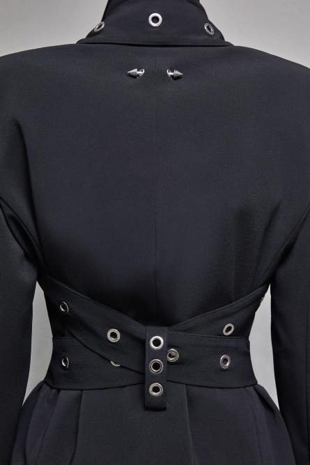 Boyfriend-cut crepe blazer, Black, Patrizia Pepe