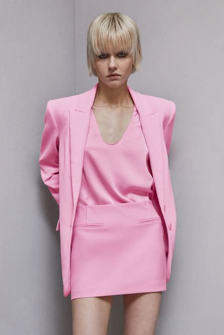 Low-waisted flannel miniskirt, Pink, Patrizia Pepe