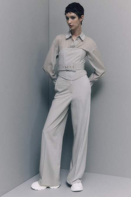 Pinstripe flannel pants, Grey, Patrizia Pepe