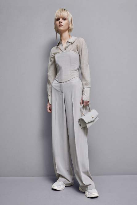 Pinstripe flannel pants, Grey, Patrizia Pepe