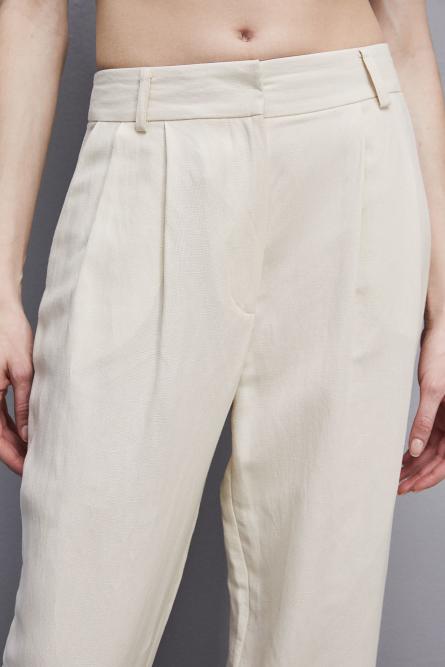 ESSENTIAL-Hose aus zertifizierter Viskose, Weiß, Patrizia Pepe