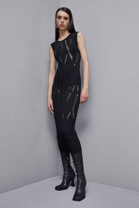 Maxivestido sin mangas, Negro