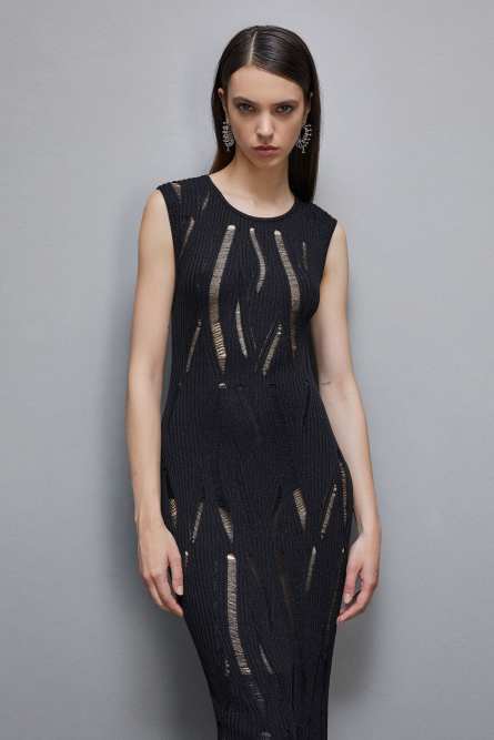 Maxivestido sin mangas, Negro