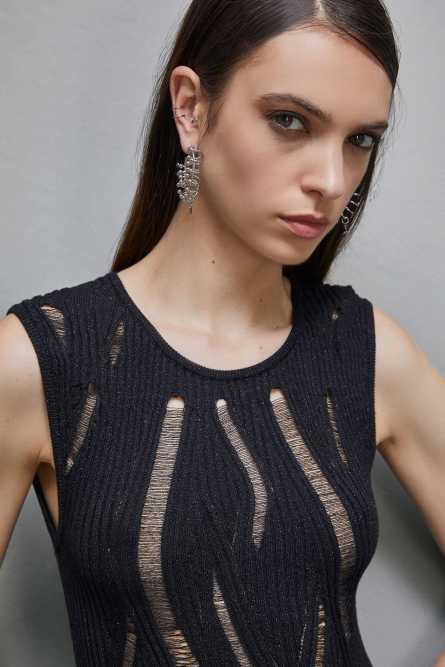 Maxivestido sin mangas, Negro