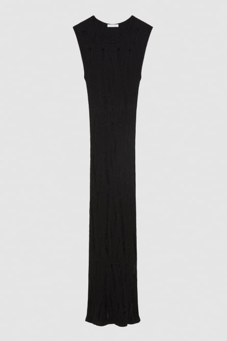 Maxivestido sin mangas, Negro