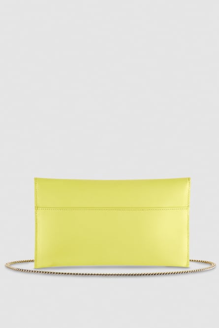 Fly leather clutch bag with chain, Yellow, Patrizia Pepe
