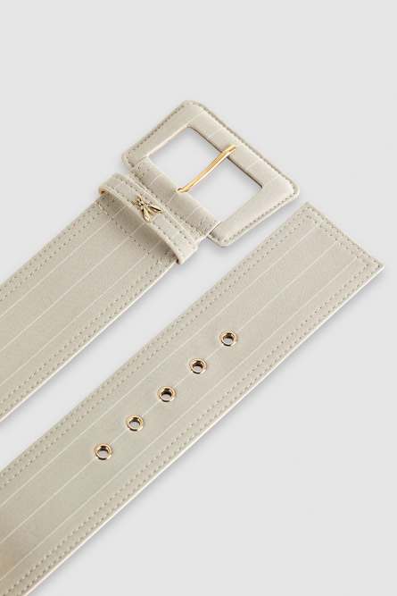 High waist fabric belt, Grey, Patrizia Pepe