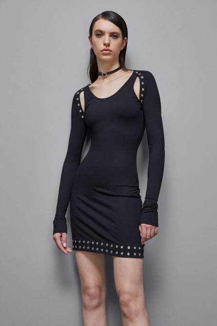 Minikleid aus Viskose, Schwarz, Patrizia Pepe