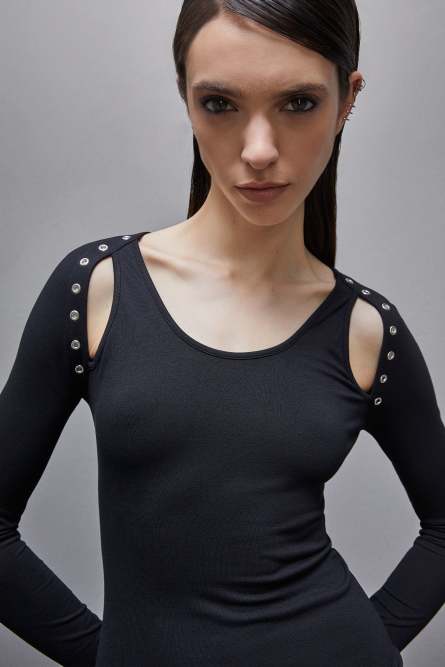 Minikleid aus Viskose, Schwarz, Patrizia Pepe