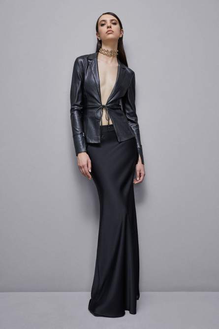 Leather-effect overshirt jacket, Black, Patrizia Pepe