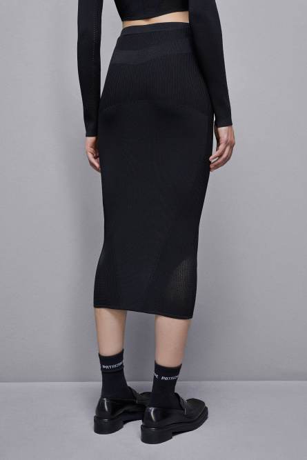 Viscose blend midi skirt, Black, Patrizia Pepe