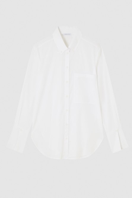 Essential cotton shirt with pocket, White, Patrizia Pepe
