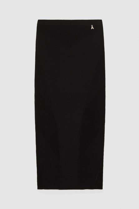 Viscose blend midi skirt, Black, Patrizia Pepe