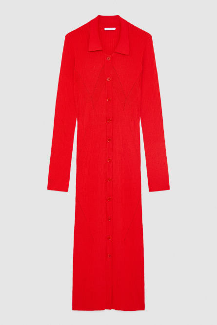 Robe chemise en polyviscose, Rouge, Patrizia Pepe