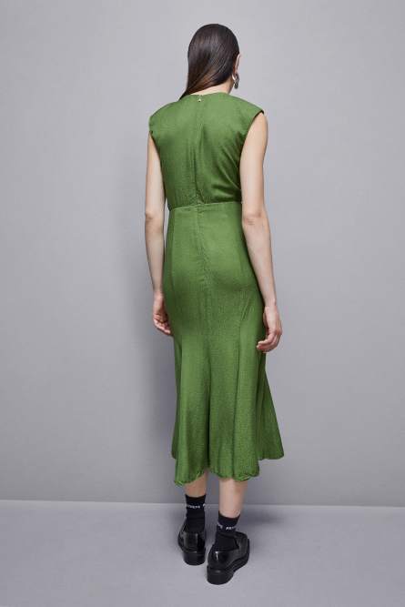 Jacquard viscose midi dress, Green, Patrizia Pepe