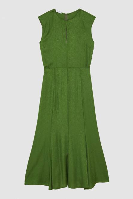 Jacquard viscose midi dress, Green, Patrizia Pepe