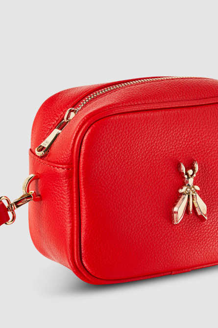 Fly Camera leather shoulder bag, Red, Patrizia Pepe