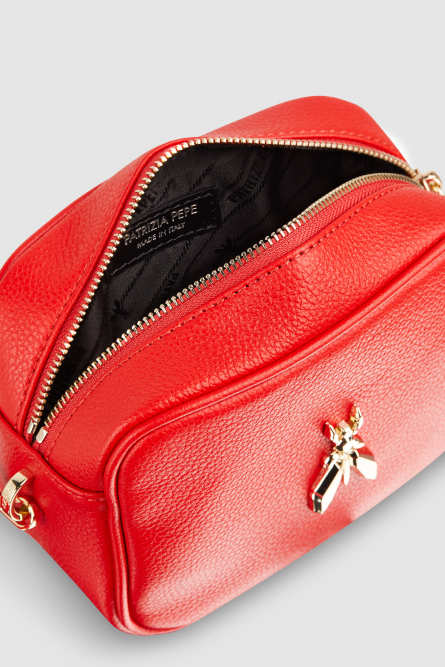 Fly Camera leather shoulder bag, Red, Patrizia Pepe