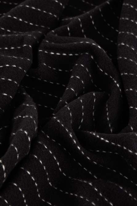 Wool-blend pinstripe scarf, Black, Patrizia Pepe