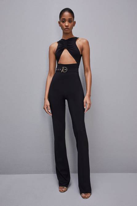 Tuta in jersey tecnico elasticizzato ESSENTIAL, Nero, Patrizia Pepe