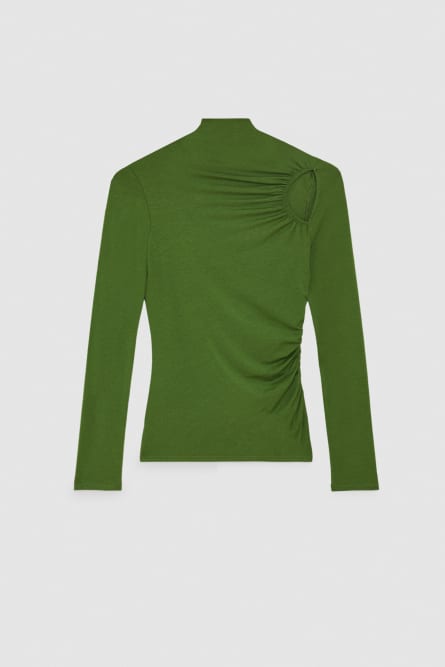 Essential jersey turtleneck T-shirt, Green, Patrizia Pepe