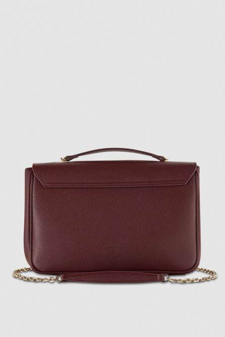 Fly leather shoulder bag with chain, Purple, Patrizia Pepe