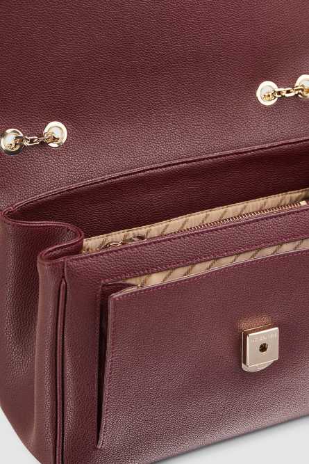 Fly leather shoulder bag with chain, Purple, Patrizia Pepe