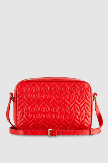 Quilted leather crossbody bag, Red, Patrizia Pepe
