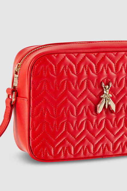 Quilted leather crossbody bag, Red, Patrizia Pepe