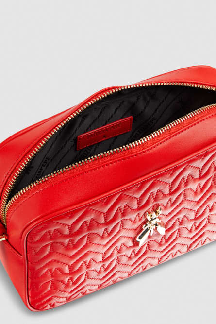 Quilted leather crossbody bag, Red, Patrizia Pepe