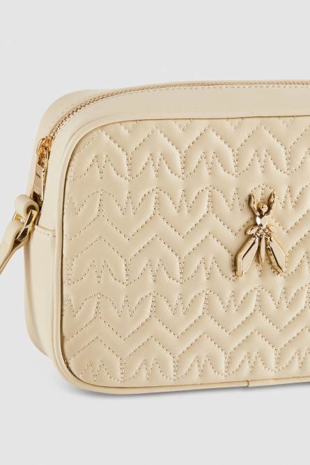 Quilted leather crossbody bag, White, Patrizia Pepe