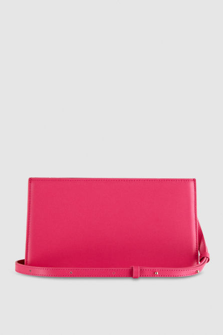 Leather shoulder pocket bag, Pink, Patrizia Pepe