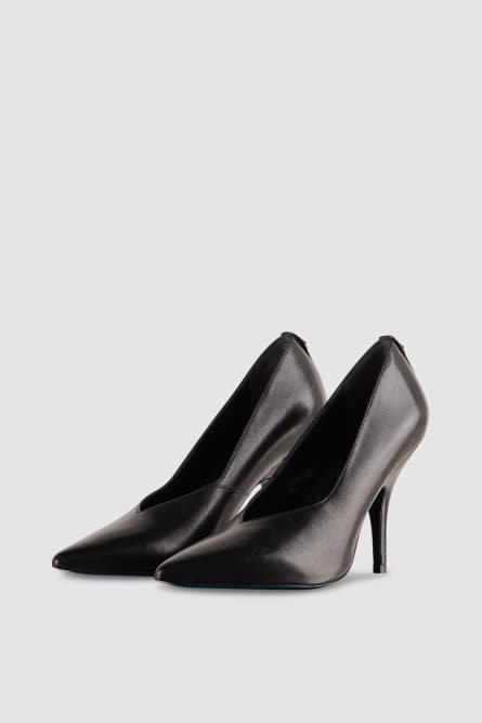 Escarpins en cuir, Noir, Patrizia Pepe