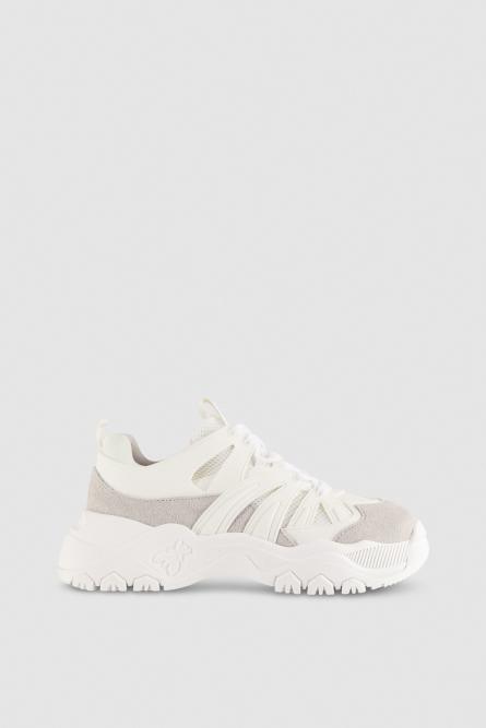 Leather running sneakers, White, Patrizia Pepe