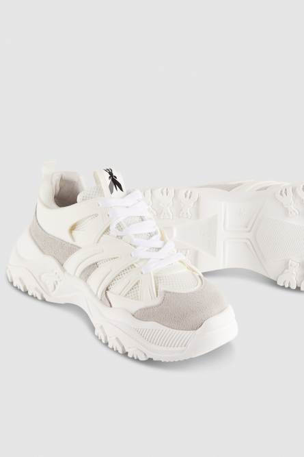 Leather running sneakers, White, Patrizia Pepe
