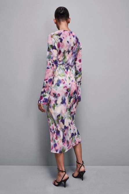 Patterned chiffon midi dress, Multicolor, Patrizia Pepe