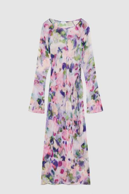 Patterned chiffon midi dress, Multicolor, Patrizia Pepe