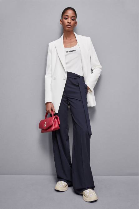Gabardine-Hose, Regular Fit, Blau, Patrizia Pepe