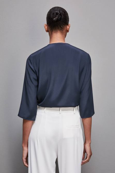 Silk blend regular fit tunic, Blue, Patrizia Pepe