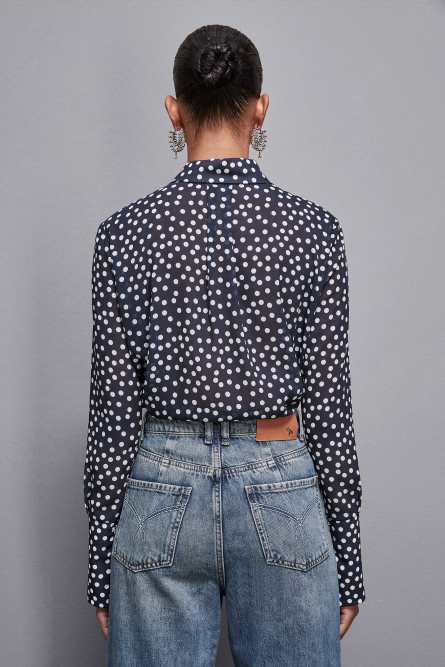 Regular fit georgette shirt, Blue, Patrizia Pepe