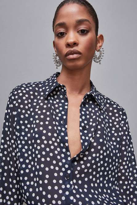 Regular fit georgette shirt, Blue, Patrizia Pepe