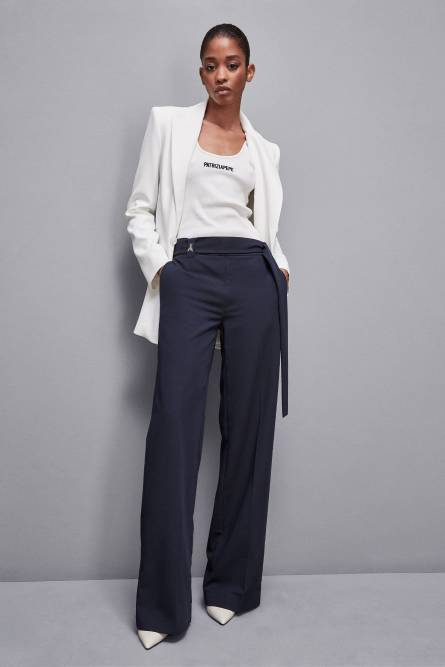 Gabardine-Hose, Regular Fit, Blau, Patrizia Pepe